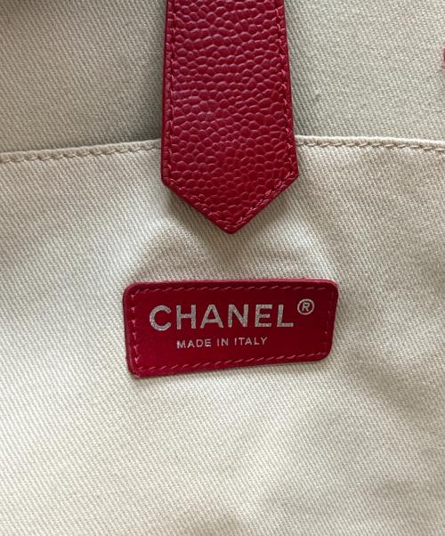 CHANEL（シャネル）CHANEL (シャネル) セントラルステーショントートバッグ ネイビー×レッドの古着・服飾アイテム