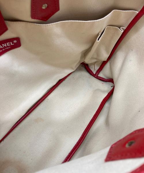 CHANEL（シャネル）CHANEL (シャネル) セントラルステーショントートバッグ ネイビー×レッドの古着・服飾アイテム