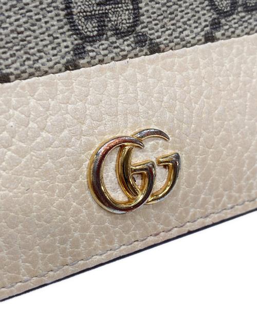 GUCCI（グッチ）GUCCI (グッチ) GGマーモント 2つ折り財布 アイボリー×ベージュの古着・服飾アイテム