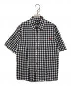 DIESELディーゼル）の古着「半袖チェックシャツ」｜ブラック