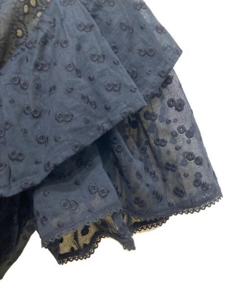 ISABEL MARANT ETOILE（イザベルマランエトワール）ISABEL MARANT ETOILE (イザベルマランエトワール) レースフリルブラウス ブラック サイズ:34の古着・服飾アイテム