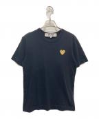 PLAY COMME des GARCONSプレイコムデギャルソン）の古着「Gold Heart T-shirt」｜ブラック