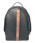 PAUL SMITHポールスミス）の古着「シグネチャーストライプリュックサック」｜ブラック