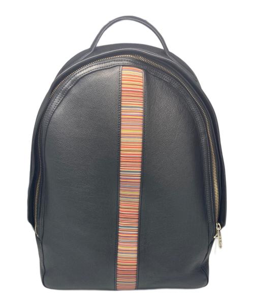 PAUL SMITH（ポールスミス）PAUL SMITH (ポールスミス) シグネチャーストライプリュックサック ブラックの古着・服飾アイテム