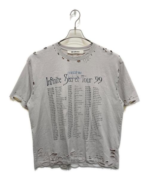 MISBHV（ミスビヘイブ）MISBHV (ミスビヘイブ) ダメージ加工Tシャツ グレー サイズ:Lの古着・服飾アイテム