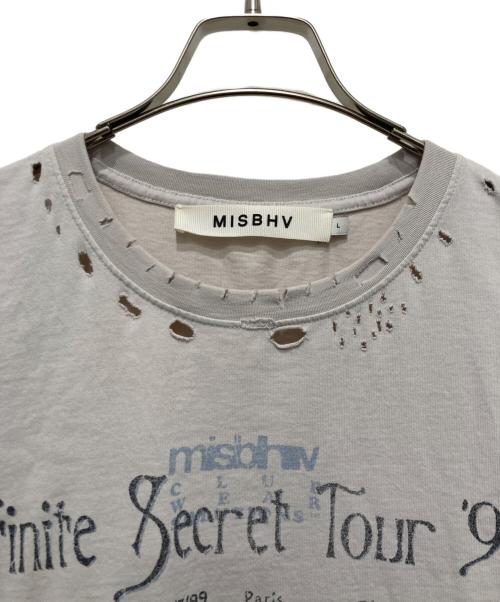 MISBHV（ミスビヘイブ）MISBHV (ミスビヘイブ) ダメージ加工Tシャツ グレー サイズ:Lの古着・服飾アイテム