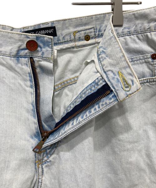 DOLCE & GABBANA（ドルチェ＆ガッバーナ）DOLCE & GABBANA (ドルチェ＆ガッバーナ) ダメージ加工アンクルデニムパンツ インディゴ サイズ:48の古着・服飾アイテム