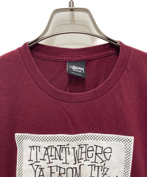 stussy（ステューシー）stussy (ステューシー) プリントTシャツ ボルドー サイズ:Mの古着・服飾アイテム