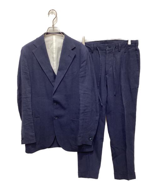 FLANNEL BAY（フランネルベイ）FLANNEL BAY (フランネルベイ) 3ピースリネンセットアップスーツ ネイビー サイズ:48の古着・服飾アイテム