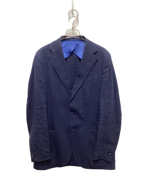 FLANNEL BAY（フランネルベイ）FLANNEL BAY (フランネルベイ) 3ピースリネンセットアップスーツ ネイビー サイズ:48の古着・服飾アイテム