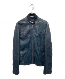 G-STAR RAW（ジースターロゥ）の古着「RCT BIKER LEATHER JKT」｜ネイビー