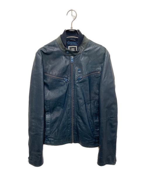 G-STAR RAW（ジースターロゥ）G-STAR RAW (ジースターロゥ) RCT BIKER LEATHER JKT ネイビー サイズ:Sの古着・服飾アイテム