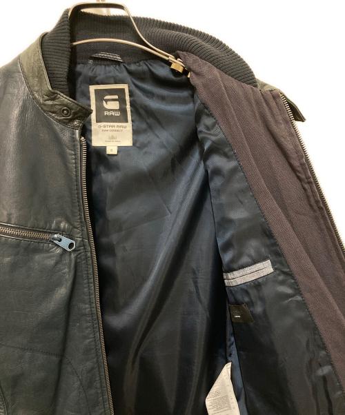 G-STAR RAW（ジースターロゥ）G-STAR RAW (ジースターロゥ) RCT BIKER LEATHER JKT ネイビー サイズ:Sの古着・服飾アイテム