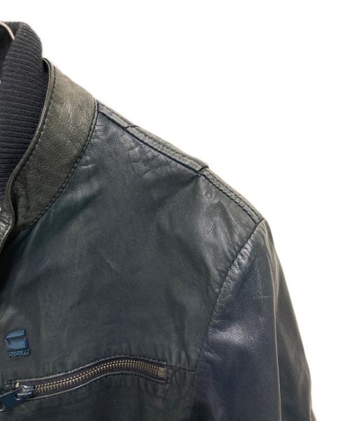 G-STAR RAW（ジースターロゥ）G-STAR RAW (ジースターロゥ) RCT BIKER LEATHER JKT ネイビー サイズ:Sの古着・服飾アイテム