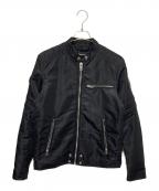 DIESELディーゼル）の古着「J-GLORY ナイロンシングルライダースジャケット」｜ブラック