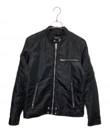 DIESEL（ディーゼル）の古着「J-GLORY ナイロンシングルライダースジャケット」｜ブラック
