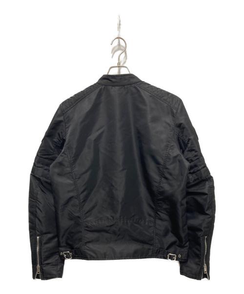 DIESEL（ディーゼル）DIESEL (ディーゼル) J-GLORY ナイロンシングルライダースジャケット ブラック サイズ:Mの古着・服飾アイテム