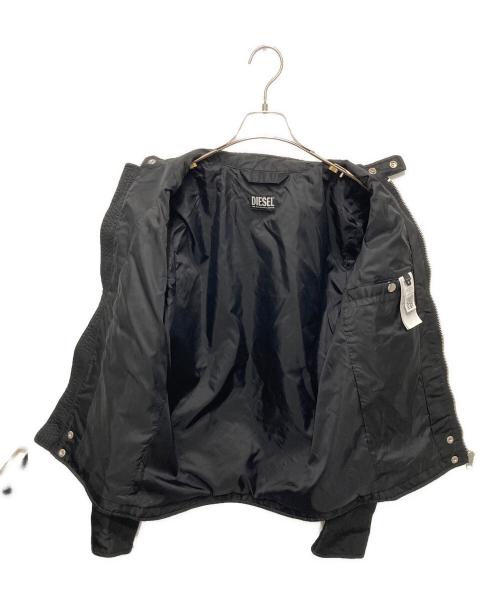 DIESEL（ディーゼル）DIESEL (ディーゼル) J-GLORY ナイロンシングルライダースジャケット ブラック サイズ:Mの古着・服飾アイテム