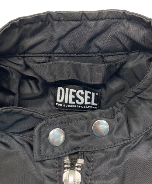 DIESEL（ディーゼル）DIESEL (ディーゼル) J-GLORY ナイロンシングルライダースジャケット ブラック サイズ:Mの古着・服飾アイテム