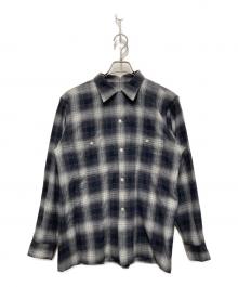A.R.P.（エー・アール・ピー）の古着「Ombre Check Loop Collar Shirt Black」｜ブラック