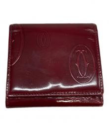 Cartier（カルティエ）の古着「3つ折り財布」｜レッド