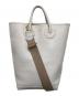 YOUNG & OLSEN The DRYGOODS STORE（ヤングアンドオルセン ザ ドライグッズストア）の古着「EMBOSSED LEATHER HAVERSACK M 2WAYバッグ」｜アイボリー