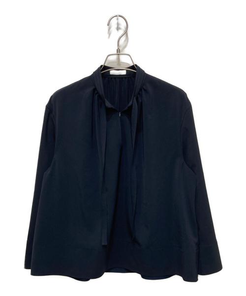 BALLSEY（ボールジィ）BALLSEY (ボールジィ) 2-wayストレッチ タイ付きスタンドカラーブラウス ブラック サイズ:36の古着・服飾アイテム
