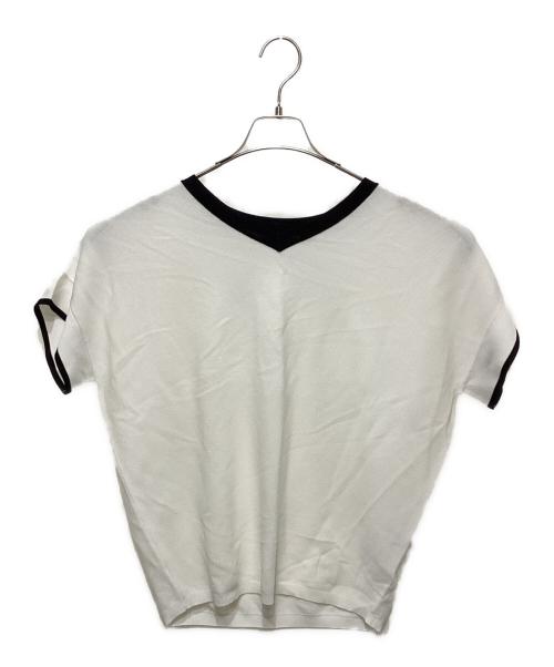 UNTITLED（アンタイトル）UNTITLED (アンタイトル) 前後2WAYフレンチスリーブニット ホワイト サイズ:2の古着・服飾アイテム