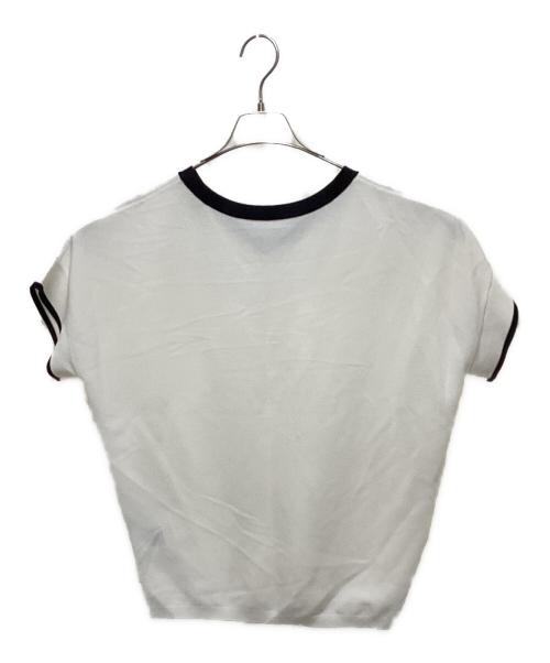 UNTITLED（アンタイトル）UNTITLED (アンタイトル) 前後2WAYフレンチスリーブニット ホワイト サイズ:2の古着・服飾アイテム