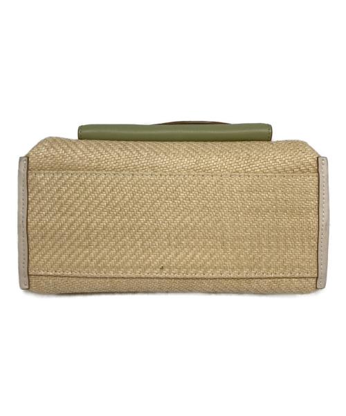 LOWELL Things（ロウェル シングス）LOWELL Things (ロウェル シングス) レザー×異素材ツイストショルダー2WAY SUMMER BAG ベージュ×グリーンの古着・服飾アイテム