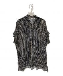 journal standard L'essage（ジャーナルスタンダード レサージュ）の古着「DEVEAUX GOLDラメモノトーンシャツ」｜ブラック
