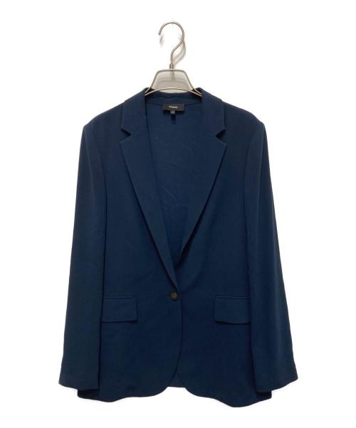 theory（セオリー）theory (セオリー) パウダークレープカジュアルブレザー ネイビー サイズ:00の古着・服飾アイテム