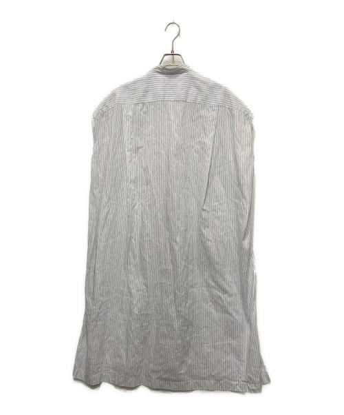 BLAMINK（ブラミンク）BLAMINK (ブラミンク) リネンコットンストライプシャツワンピース ホワイト サイズ:38の古着・服飾アイテム