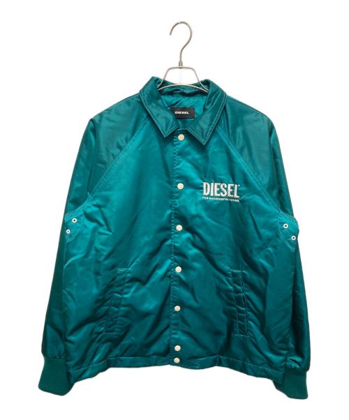DIESEL（ディーゼル）DIESEL (ディーゼル) ロゴ刺繍コーチジャケット グリーン サイズ:Sの古着・服飾アイテム