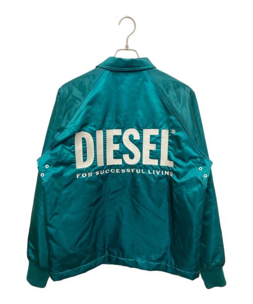 DIESEL（ディーゼル）DIESEL (ディーゼル) ロゴ刺繍コーチジャケット グリーン サイズ:Sの古着・服飾アイテム