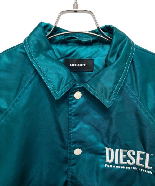 DIESEL（ディーゼル）DIESEL (ディーゼル) ロゴ刺繍コーチジャケット グリーン サイズ:Sの古着・服飾アイテム