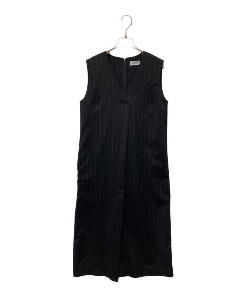 JOHN SMEDLEY（ジョンスメドレー）JOHN SMEDLEY (ジョンスメドレー) ウールストライプワンピース ブラック サイズ:FREEの古着・服飾アイテム