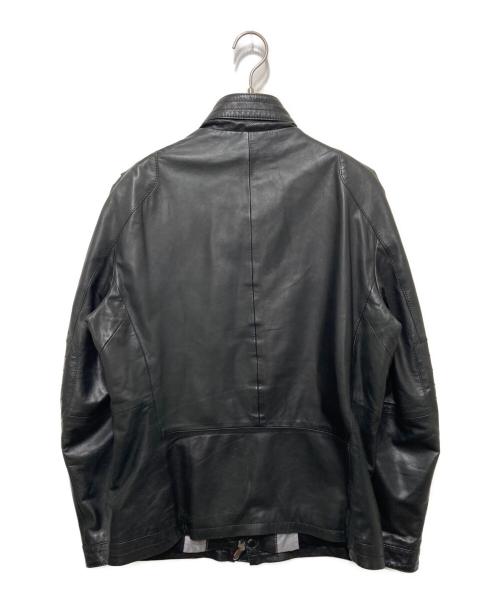 BOSS HUGO BOSS（ボス ヒューゴボス）BOSS HUGO BOSS (ボス ヒューゴボス) ラムレザージャケット ブラック サイズ:48の古着・服飾アイテム
