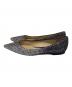 JIMMY CHOO (ジミーチュウ) グリッターフラットパンプス ブラック サイズ:39 1/2：10000円