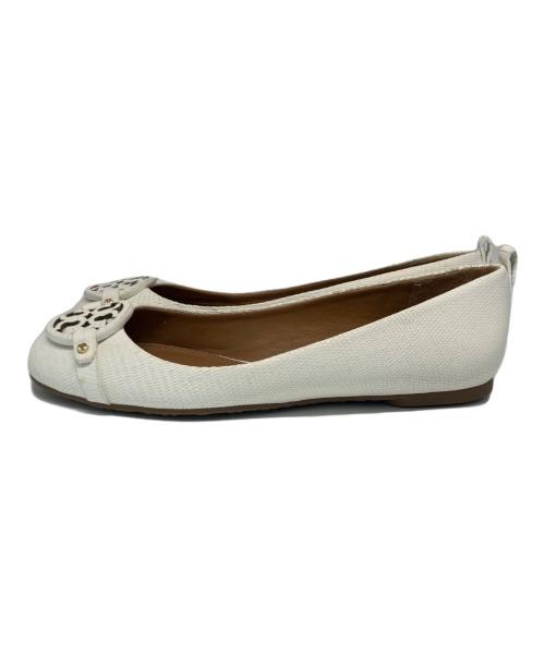TORY BURCH（トリーバーチ）TORY BURCH (トリーバーチ) フラットパンプス ホワイト サイズ:9Ｍの古着・服飾アイテム