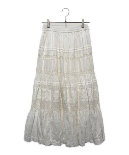JOURNAL STANDARD（ジャーナルスタンダード）JOURNAL STANDARD (ジャーナルスタンダード) インドボイルレースティアードスカート ホワイト サイズ:FREEの古着・服飾アイテム