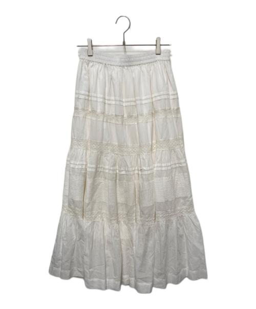 JOURNAL STANDARD（ジャーナルスタンダード）JOURNAL STANDARD (ジャーナルスタンダード) インドボイルレースティアードスカート ホワイト サイズ:FREEの古着・服飾アイテム