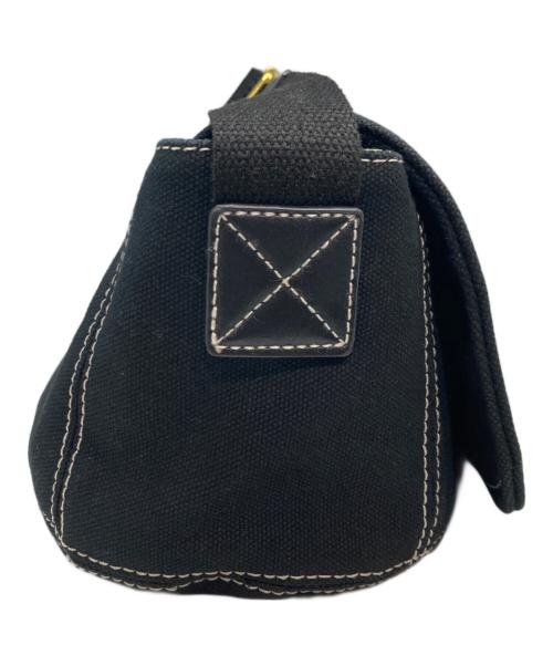 Vivienne Westwood（ヴィヴィアンウエストウッド）Vivienne Westwood (ヴィヴィアンウエストウッド) オーブステッチキャンバスショルダーバッグ ブラックの古着・服飾アイテム