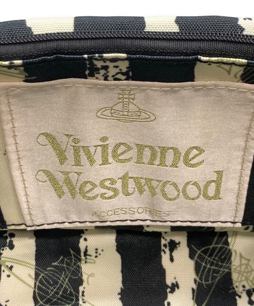 Vivienne Westwood（ヴィヴィアンウエストウッド）Vivienne Westwood (ヴィヴィアンウエストウッド) オーブステッチキャンバスショルダーバッグ ブラックの古着・服飾アイテム