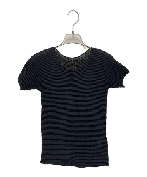 ISSEY MIYAKE（イッセイミヤケ）ISSEY MIYAKE (イッセイミヤケ) プリーツカットソー ブラック サイズ:Ⅿの古着・服飾アイテム
