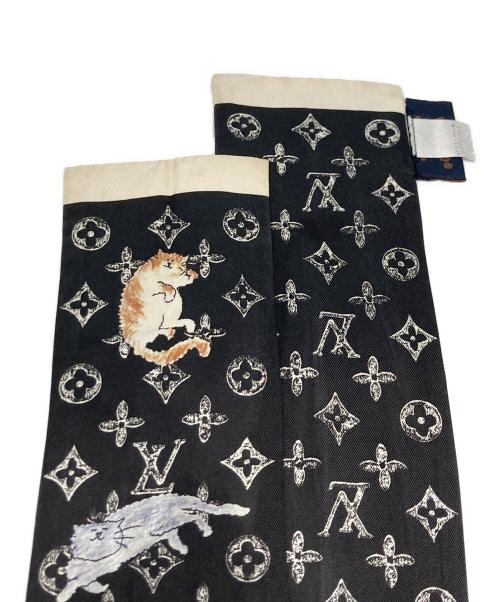 LOUIS VUITTON（ルイ ヴィトン）LOUIS VUITTON (ルイ ヴィトン) スカーフ バンドー キャットグラム ブラックの古着・服飾アイテム