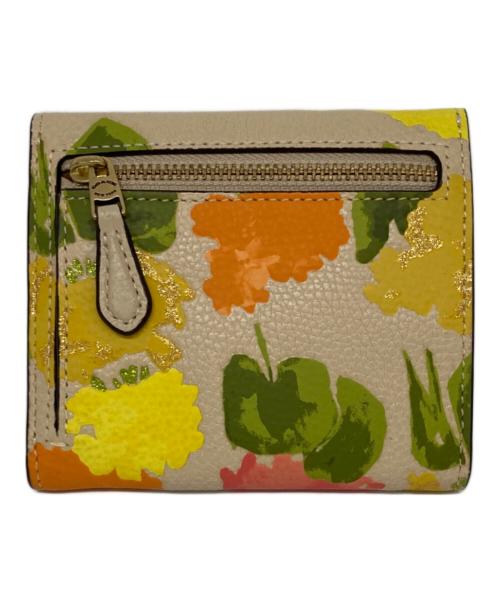 COACH（コーチ）COACH (コーチ) ウィン スモール ウォレット・フローラル プリント ベージュの古着・服飾アイテム