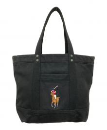 POLO RALPH LAUREN（ポロ・ラルフローレン）の古着「キャンバストートバッグ」｜ブラック