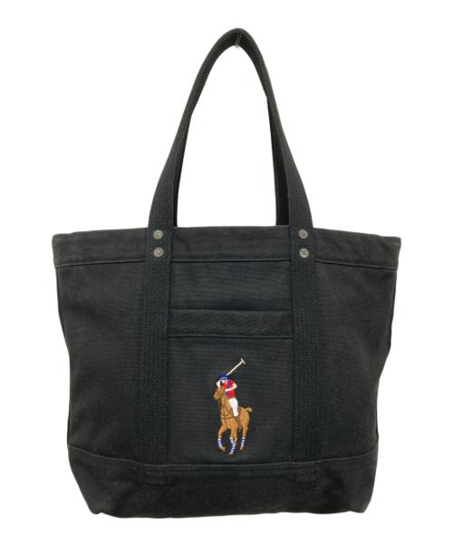 POLO RALPH LAUREN（ポロ・ラルフローレン）POLO RALPH LAUREN (ポロ・ラルフローレン) キャンバストートバッグ ブラックの古着・服飾アイテム