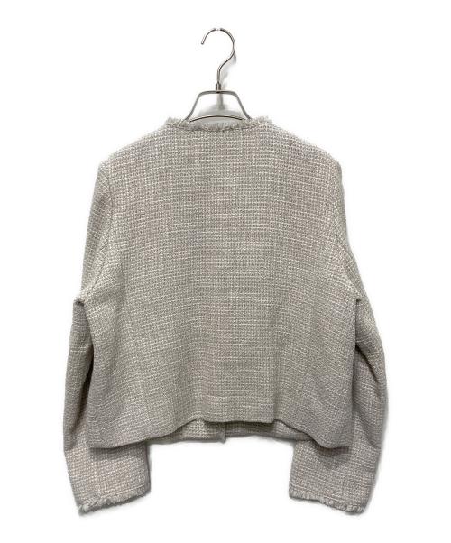 SHIPS（シップス）SHIPS (シップス) トライスピン 杢 ツイード パール モチーフ ボタン ジャケット アイボリー サイズ:38の古着・服飾アイテム